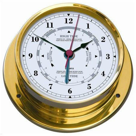 Polished  Brass Barometer &amp; Tide Clock Combo