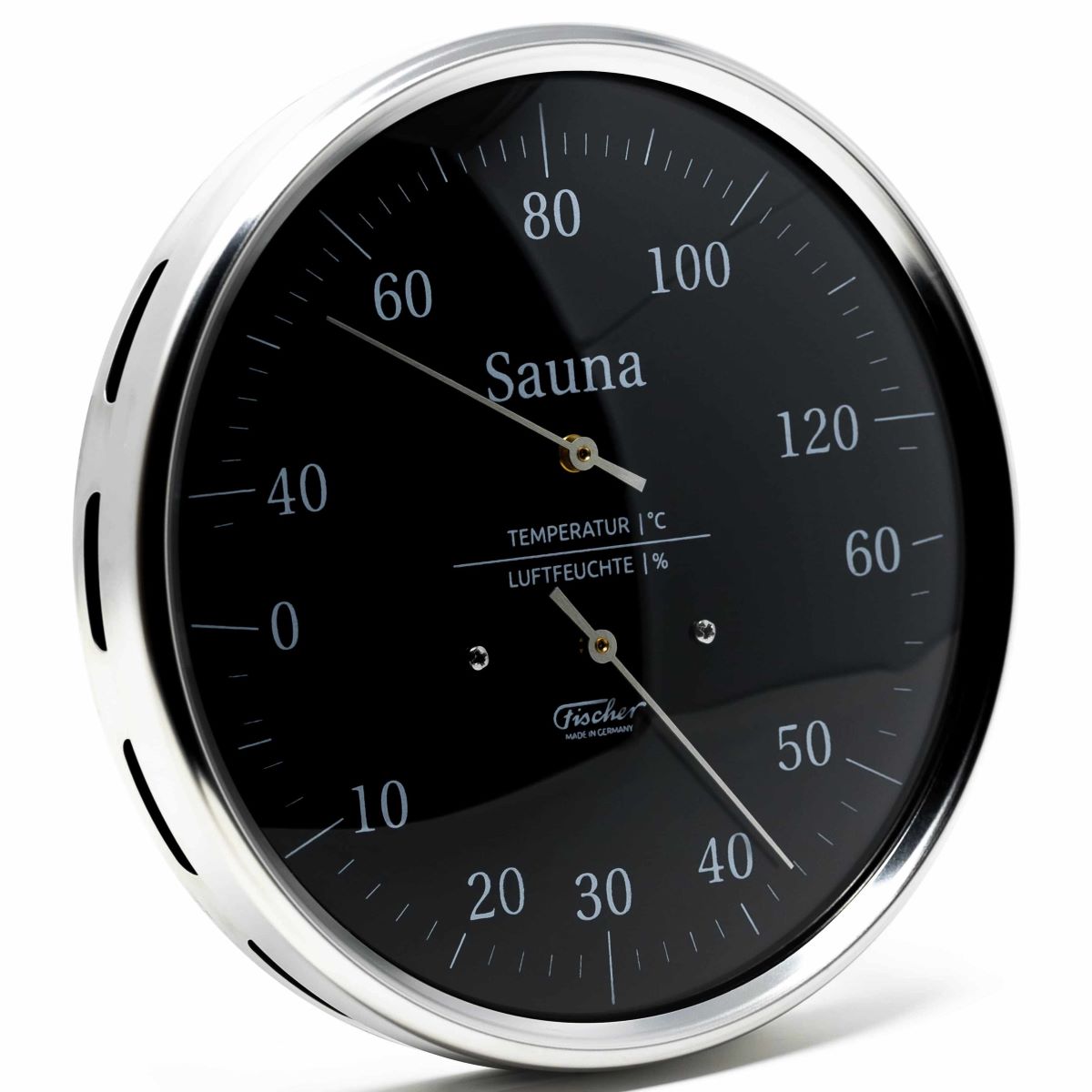 Sauna -Black - Thermometer &amp; Hygrometer 160mm