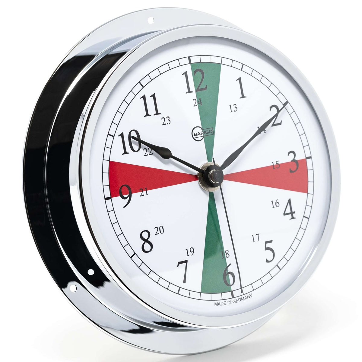Barigo Viking Quartz Clock with Radio Sectors 611CRFS – Chrome-Plated Brass (155 mm)