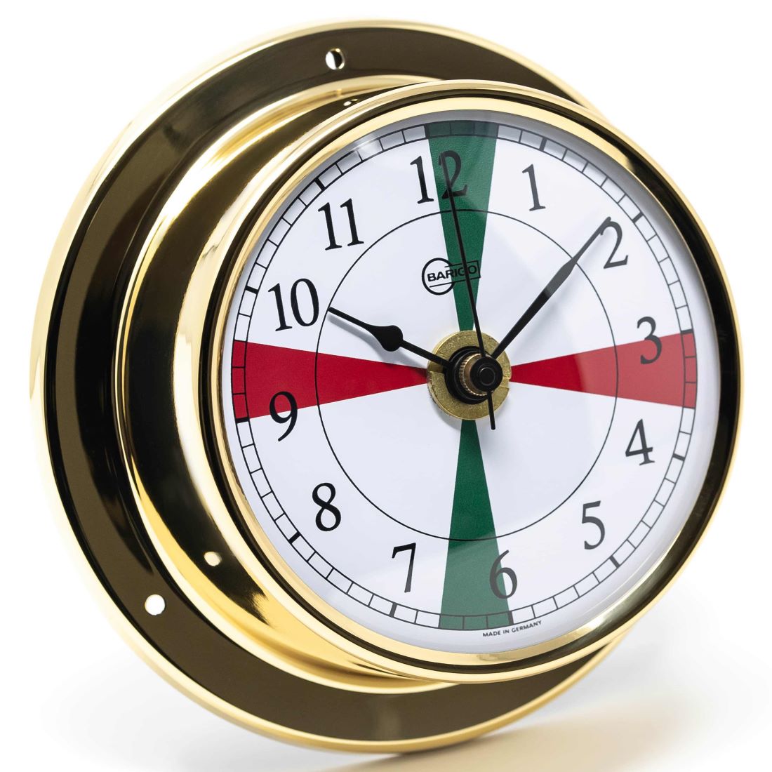 Barigo Tempo Quartz Clock with Radio Sectors 683MSFS – Polished Brass (110 mm)