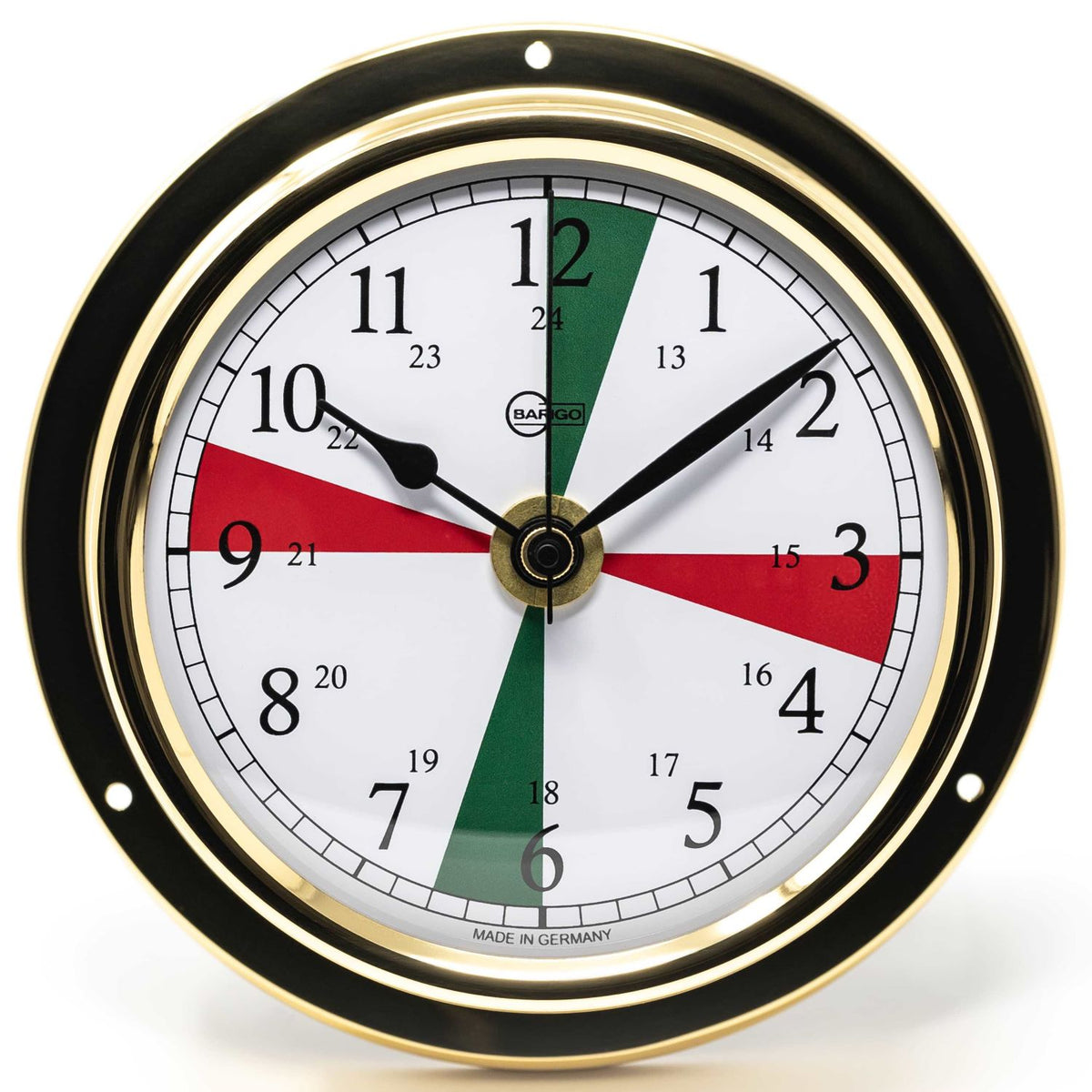 Barigo Regatta Quartz Clock with Radio Sectors 684MSFS – Polished Brass (125 mm)