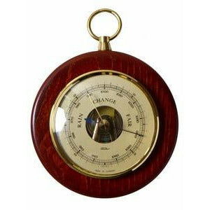 Small wooden wall hung barometer