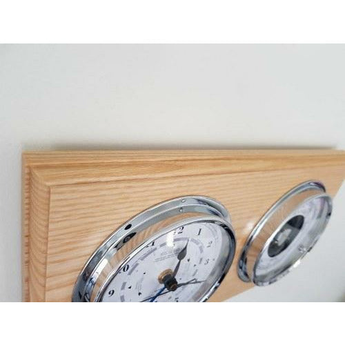 Ash &amp; Chrome Barometer Tide Clock Combination