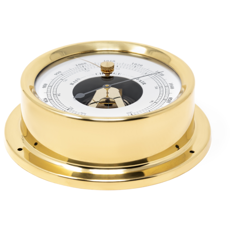 Polished Brass &amp; White Dial 125mm Barometer
