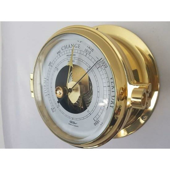 Solid Polished Brass Marine Barometer