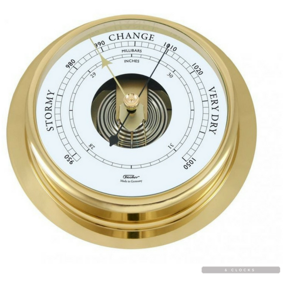 Large brass barometer