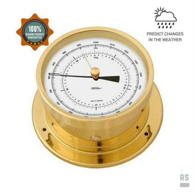 Aneroid Polished Brass  Precision Barometer - Navigator